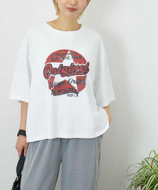 WEB限定 グラフィック プリント ワイド Tシャツ
