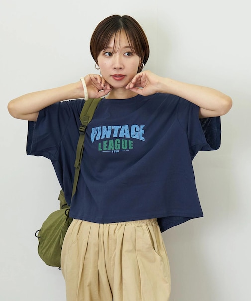 WEB限定 シアー 天竺 ロゴプリント ワイド Tシャツ