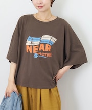 オールドスポーツライク グラフィックロゴ ワイド Tシャツ