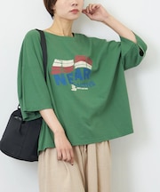 オールドスポーツライク グラフィックロゴ ワイド Tシャツ