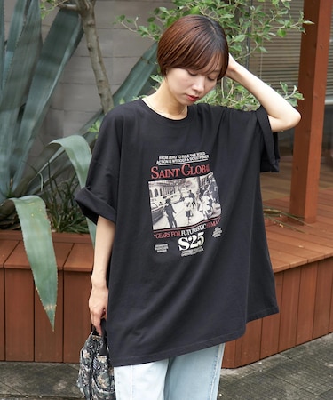 WEB限定 フォトプリント ビッグ Tシャツ