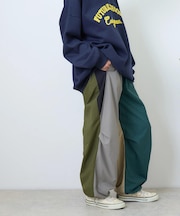ナイロン ワッシャー 配色 パラシュートパンツ