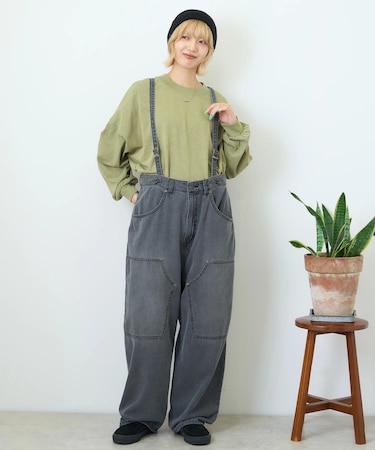 8オンス デニム サス付き ワークパンツ