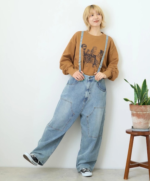 8オンス デニム サス付き ワークパンツ