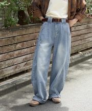 デニム ワイド パンツ