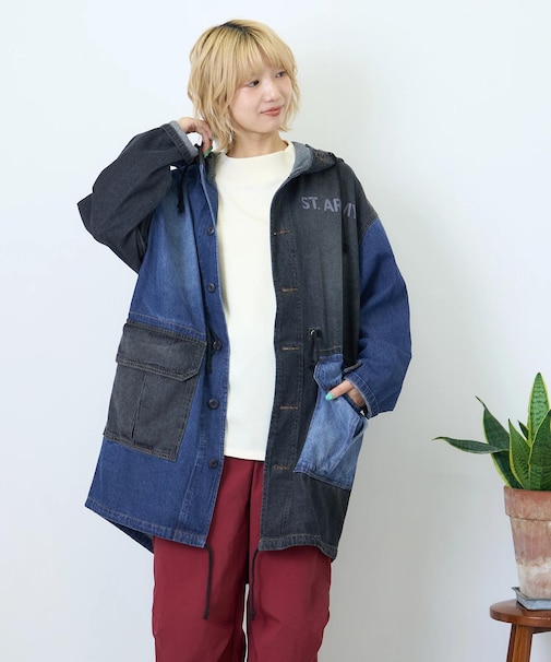 8オンス デニム モッズコート