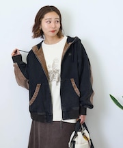 硫化染め ダック × 細コール フード ジャケット
