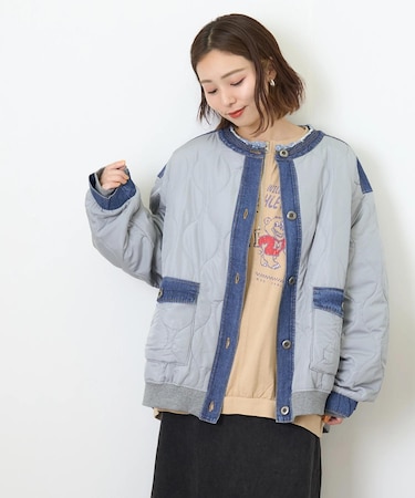 キルト × デニム リメイク風 ジャケット