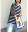 先染め ボーダー ロゴプリント ビッグTシャツ