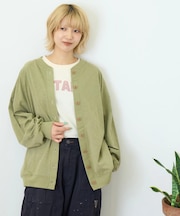 9/-スラブ天竺 カットソー クルーネック カーディガン