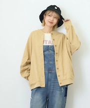 9/-スラブ天竺 カットソー クルーネック カーディガン
