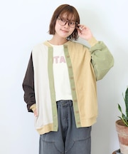 9/-スラブ天竺 カットソー クルーネック カーディガン