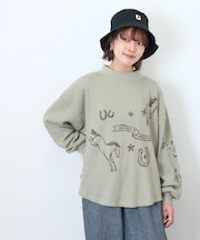 CVC ワッフル ギャザースリーブ プルオーバー
