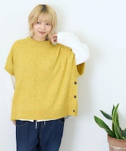 ヤクフィール ニット サイドボタン ベスト