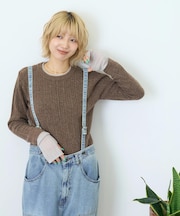 ヤクフィール ニット レイヤード プルオーバー