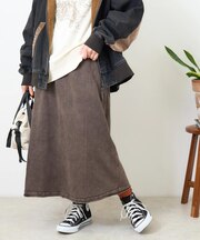 パウダー加工 ニット スカート