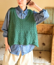 透かし編み ニット ベスト