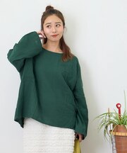 ソフトガーゼ プルオーバーブラウス