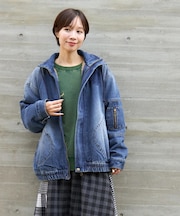 デニム 裏ボア ジップ ジャケット