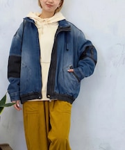 デニム 裏ボア ジップ ジャケット