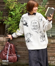 PEANUTS ( ピーナッツ ) ダブルジャガード ニット フレンズ プルオーバー