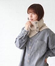 ネップ × タム ヤーン ニット 2WAY ネックウォーマー