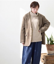 チェック ヘリンボン テーラード ジャケット