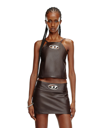 レディース レザーキャミソール