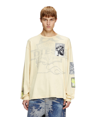 メンズ 長袖Tシャツ T-BOXT-LS-SLITS-R5