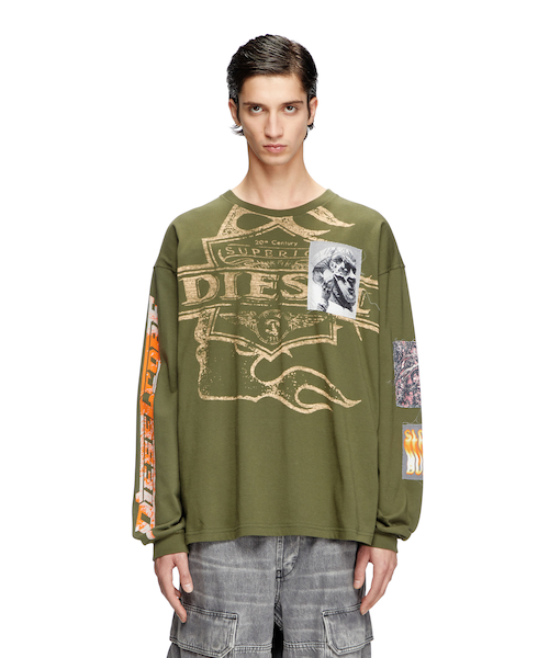 メンズ 長袖Tシャツ T-BOXT-LS-SLITS-R5｜ディーゼルの通販｜&mall