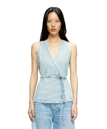 ウィメンズ ノースリーブデニムトップス DE-VERN