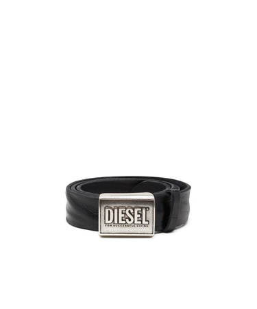 メンズ レザーベルト DIESEL LOGO B-METAL BISCOTTO