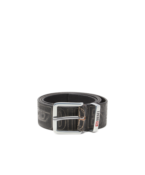 メンズ レザーベルト DIESEL LOGO B-BISCOTTO OUTLINE