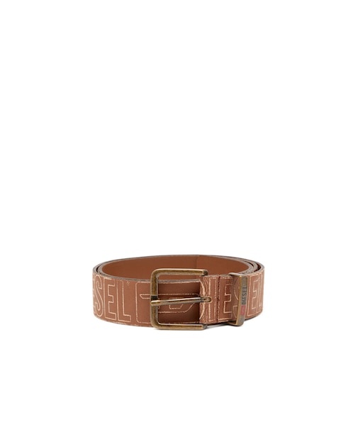 メンズ レザーベルト DIESEL LOGO B-BISCOTTO OUTLINE