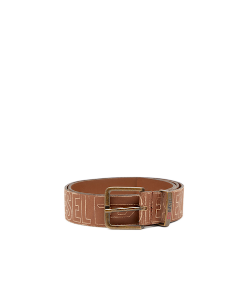 メンズ レザーベルト DIESEL LOGO B-BISCOTTO OUTLINE