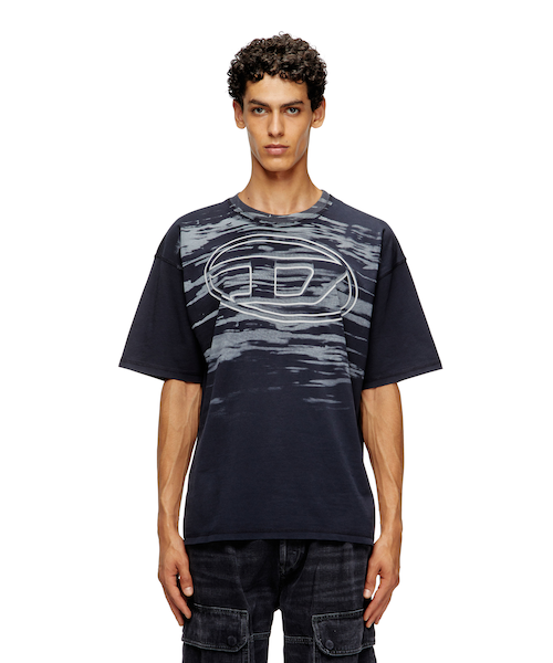 【在庫確保済】 DIESEL ディーゼル T-Boxt-S5 ロゴ T シャツ T-BOXT-S5 Crew neck T-shirt with Oval D logo｜ブラック