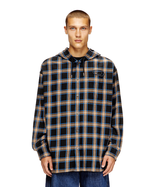 メンズ フード付きシャツ S-DEWNY-HOOD-AJFI｜ディーゼルの通販｜&mall