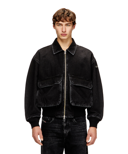 DIESELブラックデニムジャケット メンズ デニムジャケット D-KURZ｜ディーゼルの通販｜&mall（アンド