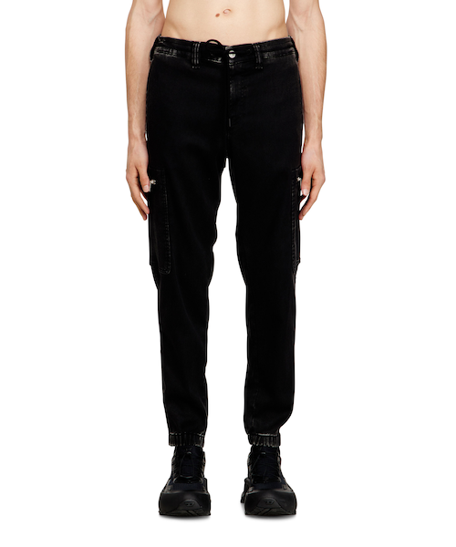 ディーゼル　最新モデル　ジョグジーンズ　ブラックコーティングパンツ　358p DIESEL（ディーゼル） ジョグジーンズ JOGG JEANS KROOLEY-NE 0849R