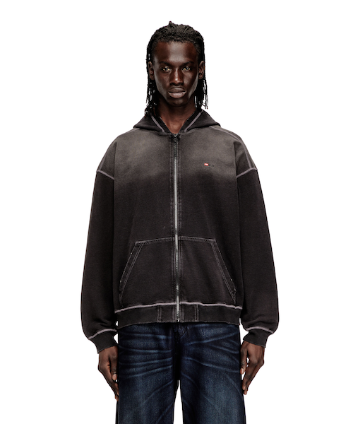 A|X ブラックジップアップパーカー S メンズ ジップアップパーカー S-BLAXTO-HOOD-ZIP｜ディーゼルの通販