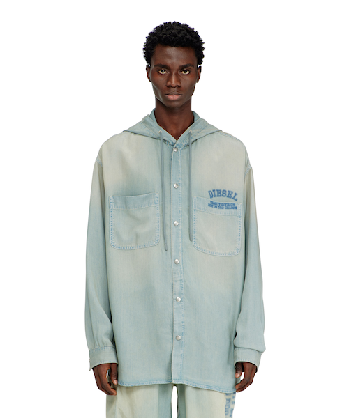 メンズ デニムシャツ D-DEWNY-HOOD-S3｜ディーゼルの通販｜&mall