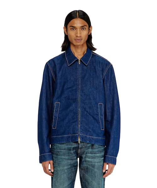 DIESEL コーティングデニムジャケット　ジョグSIZE XL 本日限定 DE-MORNIN JOGG Moto jacket in coated denim｜ブラック｜ウィメンズ