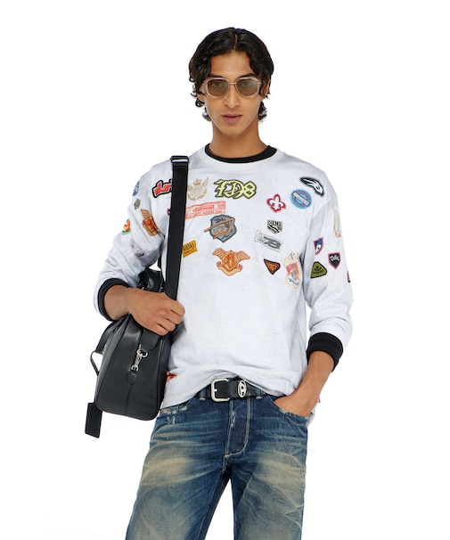 メンズ 長袖Tシャツ T-NORME-LS-PATCHES