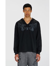 メンズ フード付き長袖Tシャツ T-PHEN-LS-HOOD-RIB