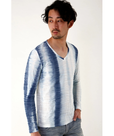 TORNADO MART∴グラデマーブルタックJQ長袖カットソー