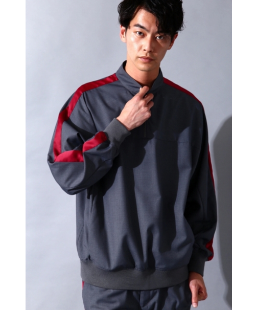 BLUE TORNADO∴TRハーフZipプルオーバーラインドルマンシャツ