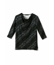 【LADIES】TORNADO MART∴ムラプリントドレープカットソー