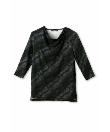 【LADIES】TORNADO MART∴ムラプリントドレープカットソー