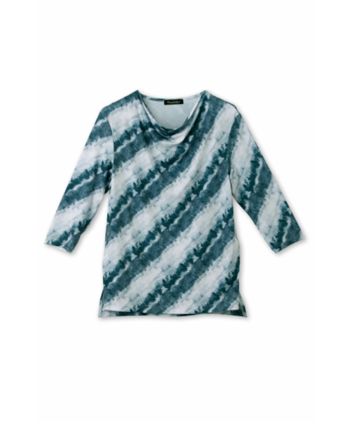 【LADIES】TORNADO MART∴ムラプリントドレープカットソー