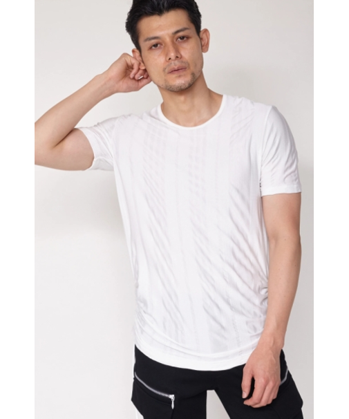 TORNADO MART∴ランダムストライプドロスト半袖カットソー